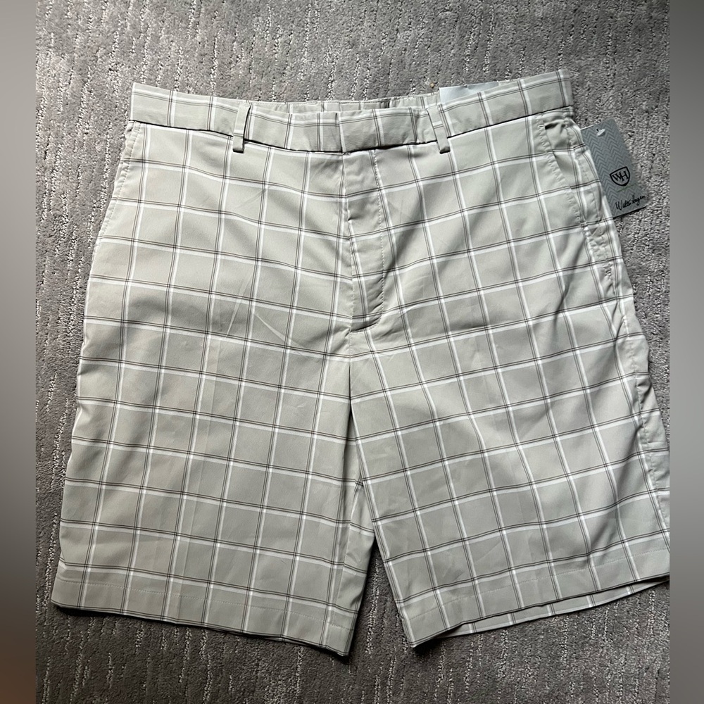 Walter Hagen Light Gray Checkered Men's Shorts